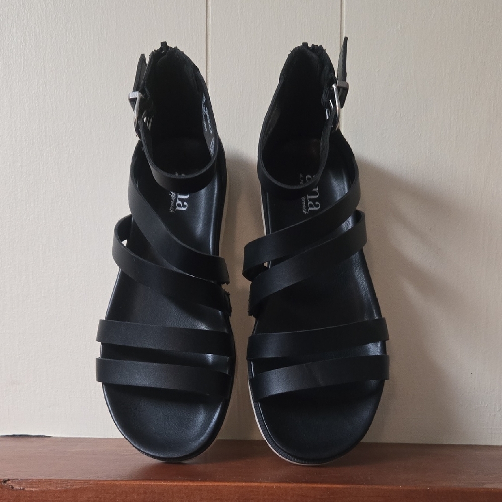 a.n.a Black Strappy Sandals
